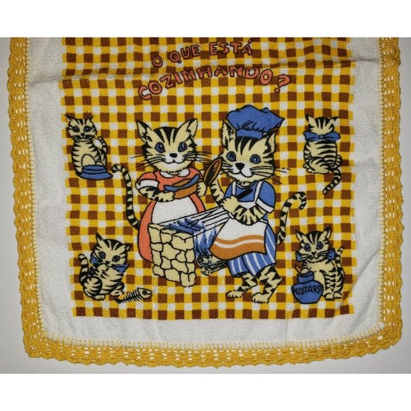 Kitty Cat 18x26 Kitchen Towel Crochet Home Decoration - Picture 2 of 3